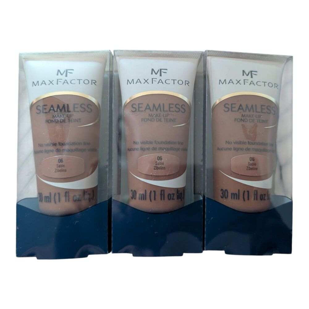3X Max Factor Liquid Make Up Concealer Sable #6 Set Of 3 Sealed Units New Rare